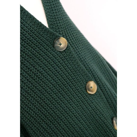Free People Swim Too Deep Collar Longline Cardi Cardigan Hunter Green $158 XS - Picture 10 of 15